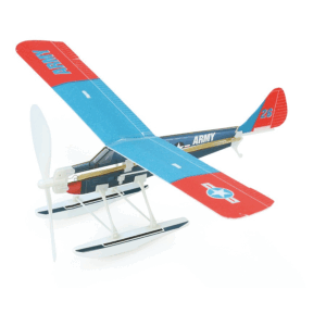 Avion à élastique bleu