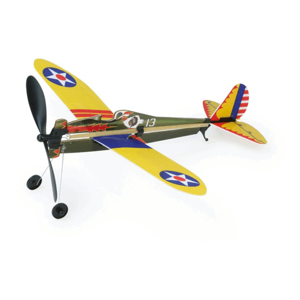 Avion à élastique vert