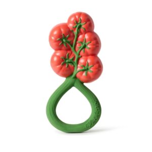 Hochet bébé tomate Oli & Carol en caoutchouc naturel