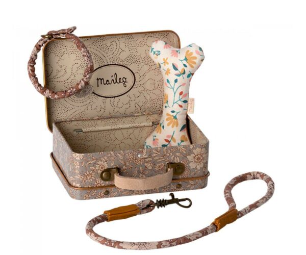 Valises d'accessoires pour chien en peluche - rose