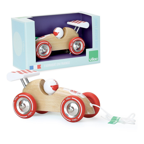 Voiture de course à tirer - Bois naturel – Image 3