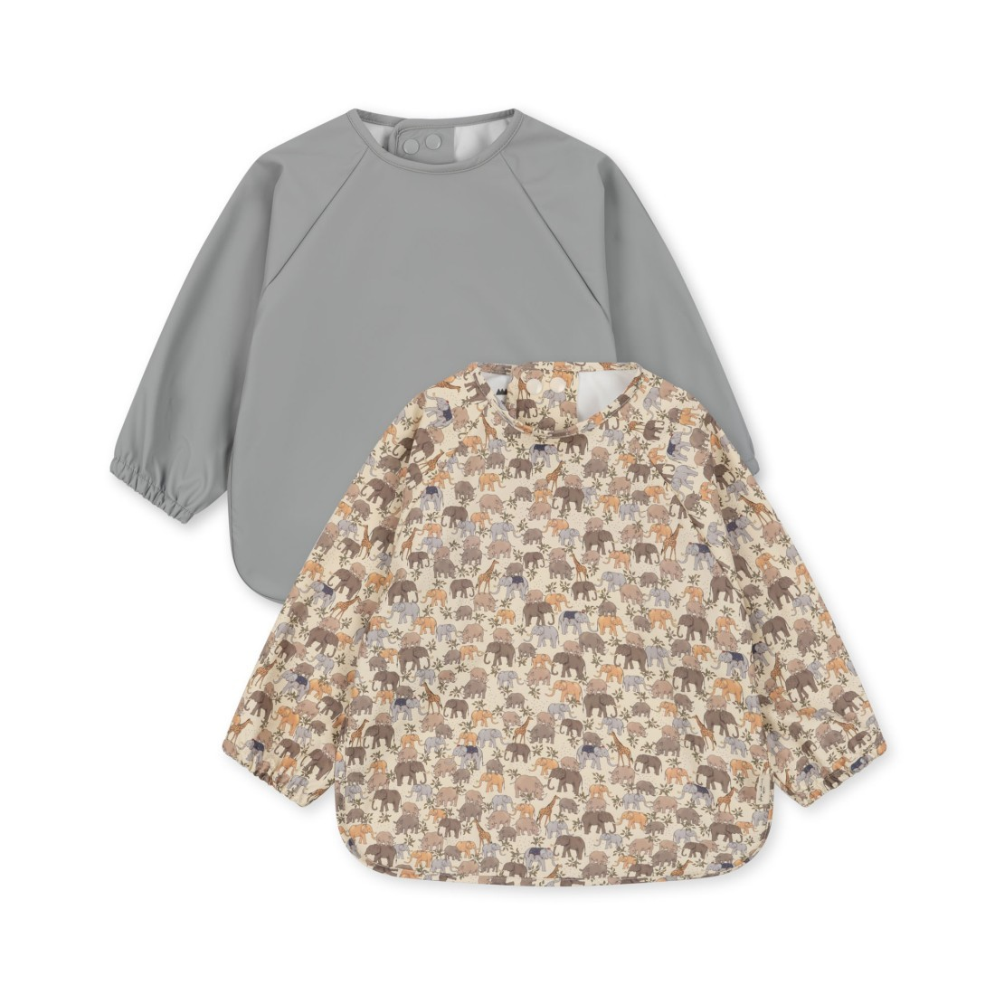 Lot De 2 Bavoirs Bébé Manches Longues Imperméables - PEVA, Motifs Grenouille/chiot, 6 Mois à 3 Ans