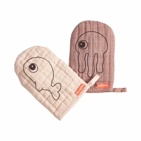 Lot de 2 gants de toilette Sea Friends - Powder