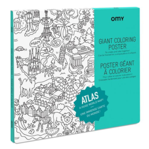 Poster géant à colorier Atlas Omy monde et monuments