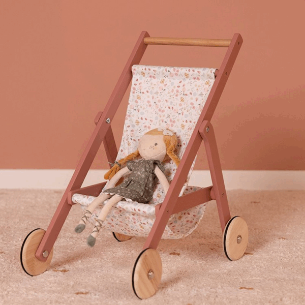 Poussette pour poupée en bois – Image 4