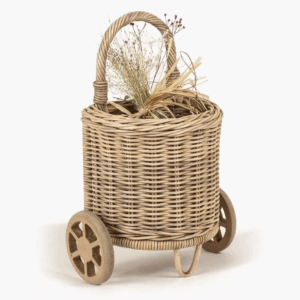 trolley en rotin poupée Jakarta Bekassi Minikane en osier