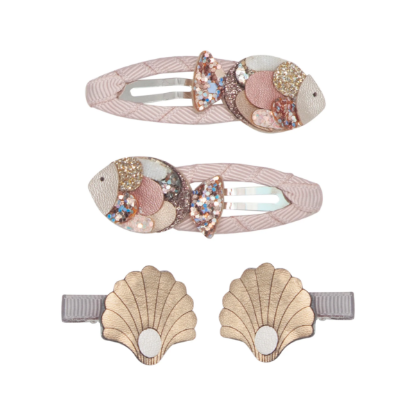 Barrettes clips - Poisson et coquillage