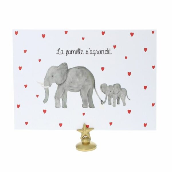 Carte éléphant - La famillle sagrandit