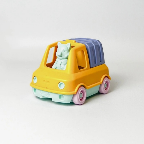 Camion poubelle jaune
