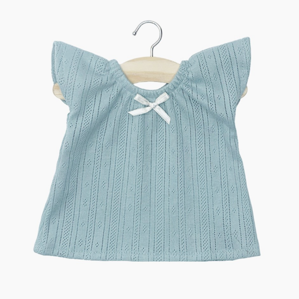 Chemise de nuit Mary - coton pointillé paon