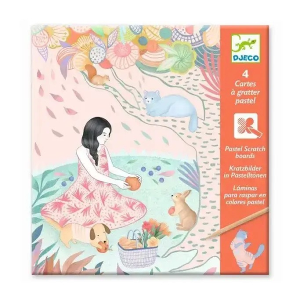 Cartes à gratter pastel - Le pique nique