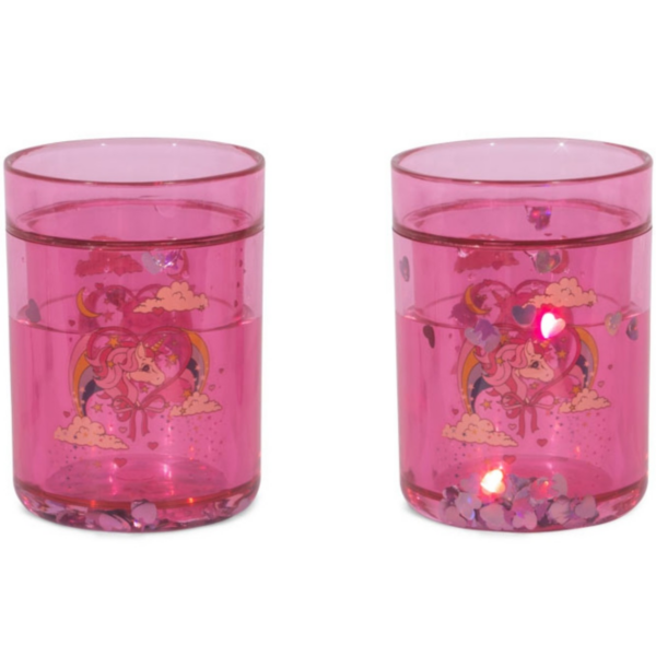 Lot de 2 verres à paillettes - Licorne