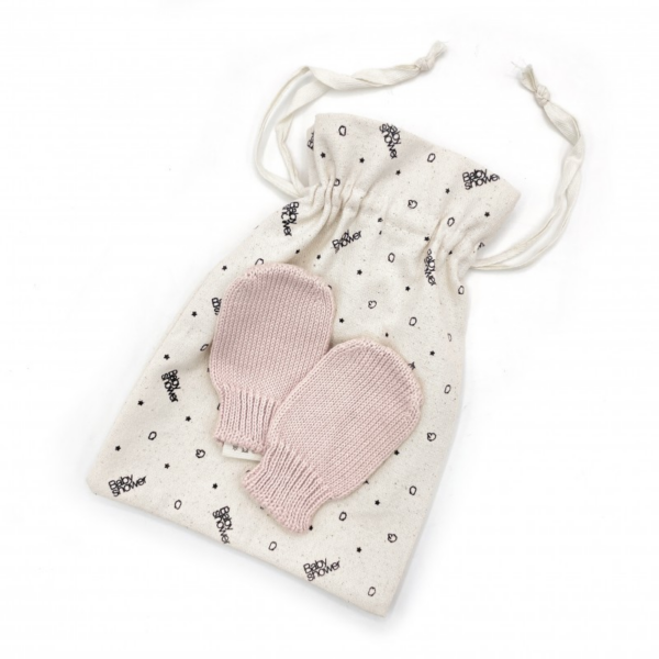 Mouffles bébé tricot - Nude – Image 2