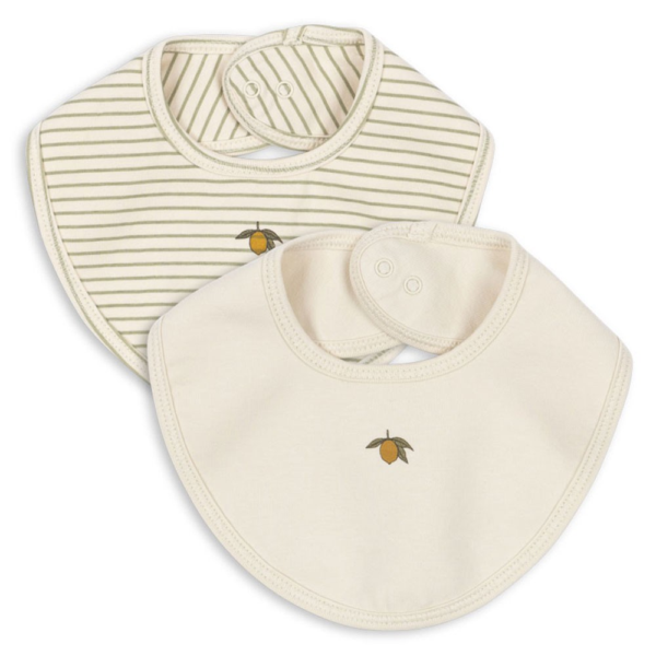 Set de 2 bavoirs de naissance - Tea stripe