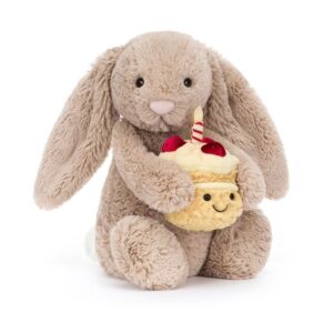 Peluche lapin anniversaire Bashful Beige Bunny Birthday Jellycat
