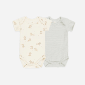Ens de 2 body MC - Puppies blue micro stripe