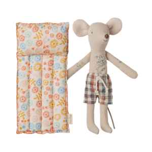 Souris de plage sur son matelas - Papa - fleurs
