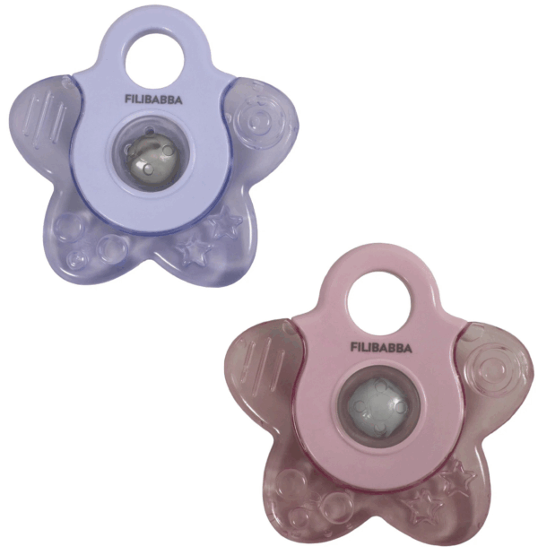 Set de 2 anneaux de dentition rafraichissant étoile - Rose