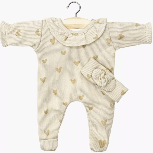 Babies - Dors bien Camille & headband petits coeurs beiges