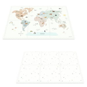 tapis d'éveil réversible EEVAA 3 en 1 - Worldmap