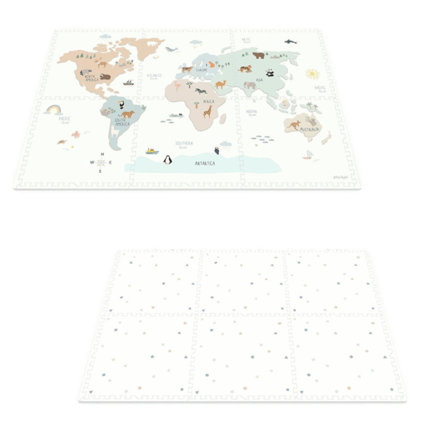 tapis d'éveil réversible EEVAA 3 en 1 - Worldmap