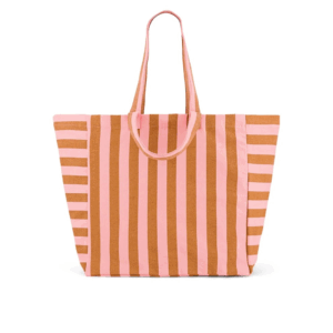 Sac cabas Elisa - Imprimé rayé caramel/Strawberry