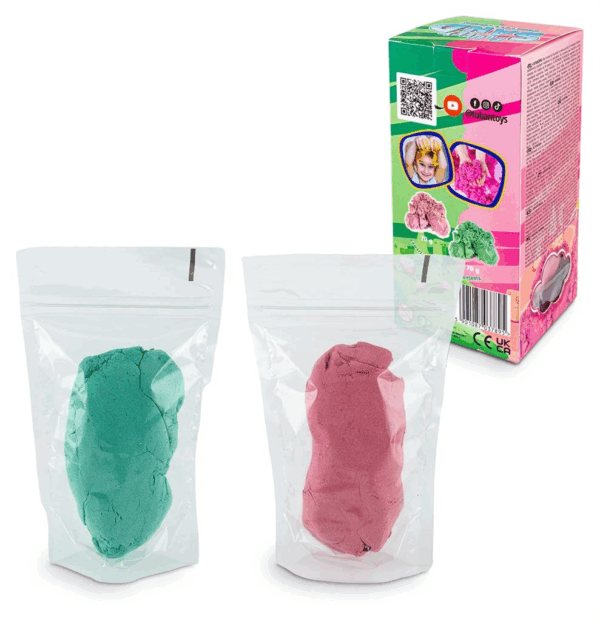 Set de sable Fluffy rose & vert – Image 2