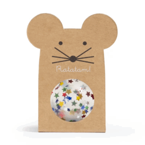 Balle rebondissante souris à étoiles - 43mm