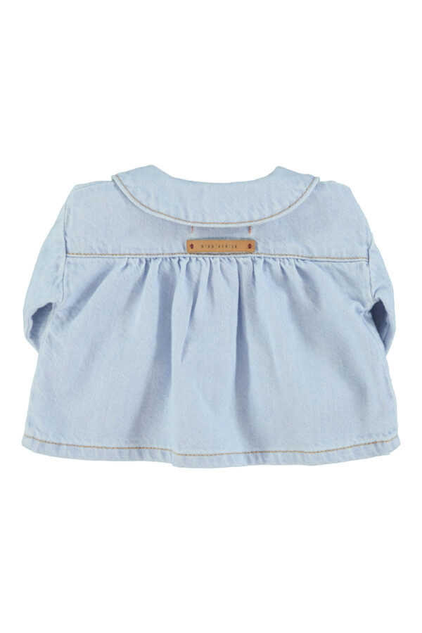 Blouse avec col - Light blue soft denim – Image 2