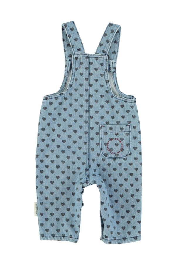 Salopette - Washed blue denim & black hearts – Image 2