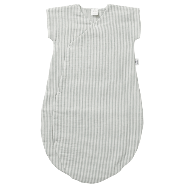 Gigoteuse d'été Kimono - Vert de gris soft stripes