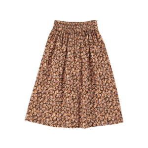 Jupe longue fleurie - Light pink & brown flowers
