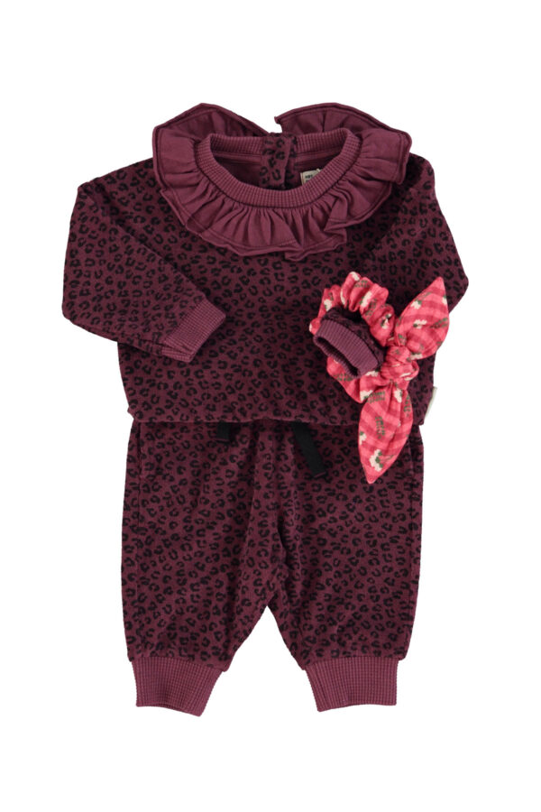 Pantalon de jogging - Imprimé léopard aubergine – Image 2