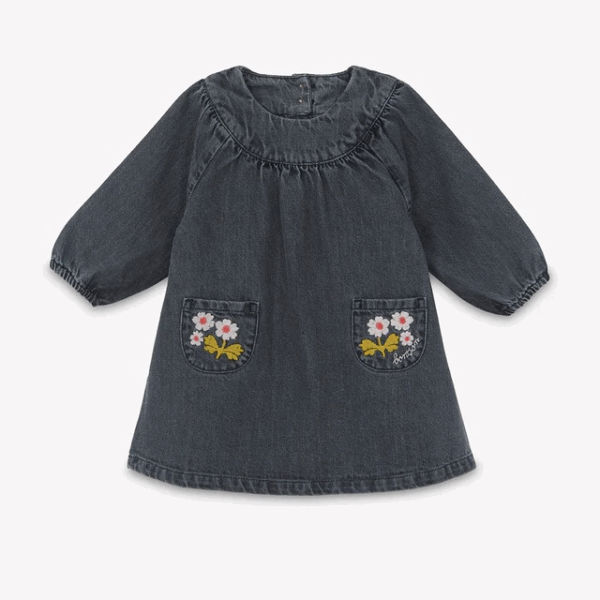 Robe Mada manches longues - Denim gris