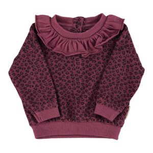 Sweatshirt en éponge - Imprimé léopard aubergine
