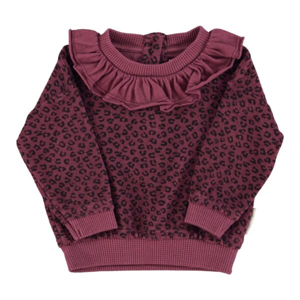 Sweatshirt en éponge - Imprimé léopard aubergine