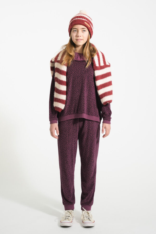 Sweatshirt en éponge - Imprimé léopard aubergine – Image 3
