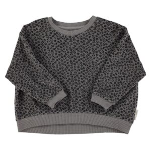 Sweatshirt en éponge - Imprimé léopard gris