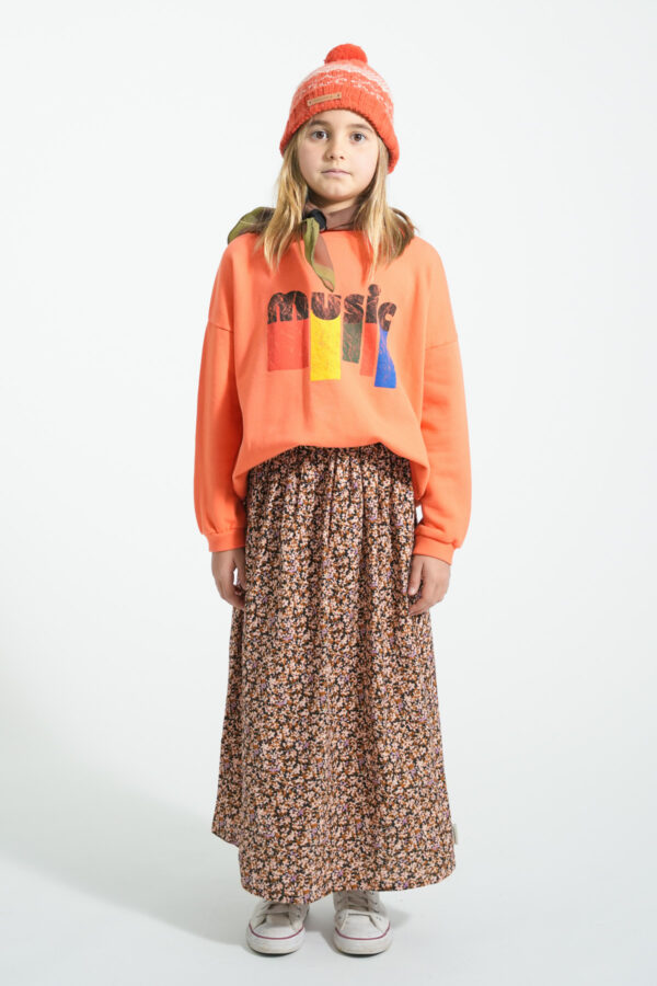 Sweatshirt - Orange "music"print – Image 3