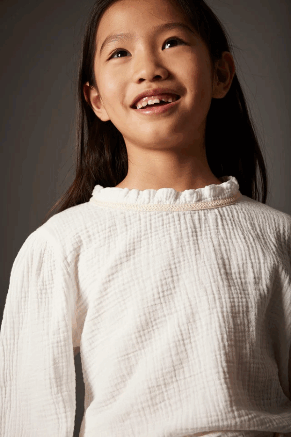 Blouse SARAK - White soft textured cotton – Image 3