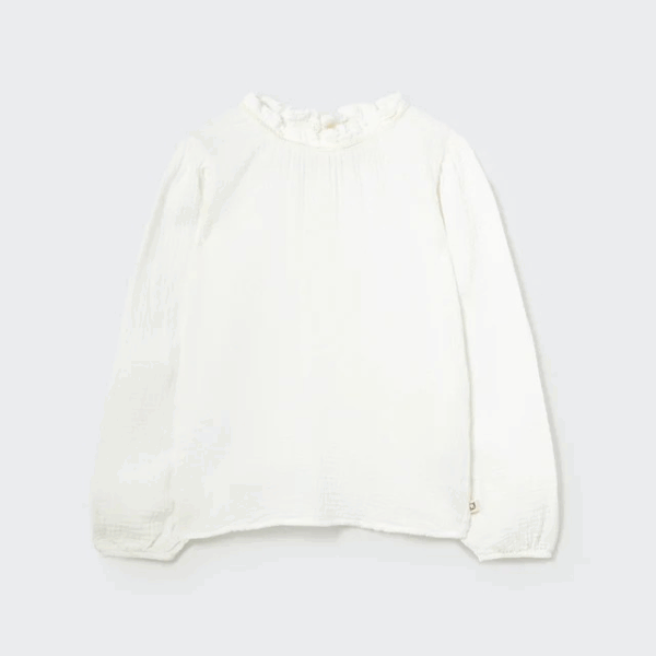 Blouse SARAK - White soft textured cotton