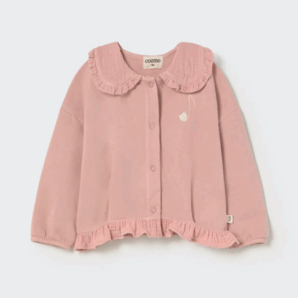Cardigan bébé Maui - Silver pink soft brushed fleece