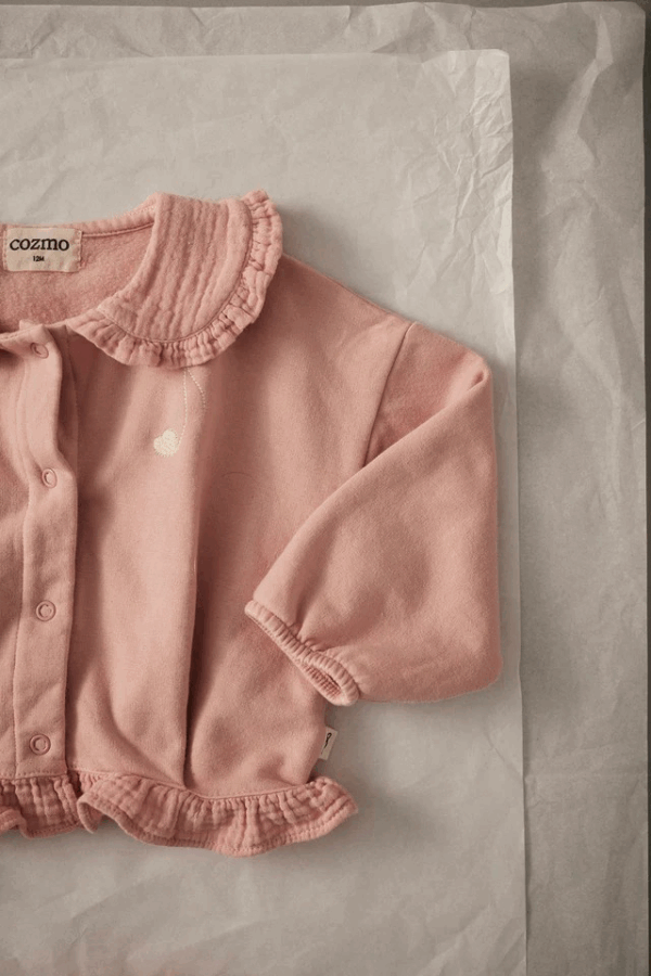 Cardigan bébé Maui - Silver pink soft brushed fleece – Image 2