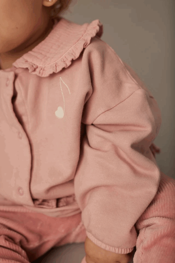 Cardigan bébé Maui - Silver pink soft brushed fleece – Image 3