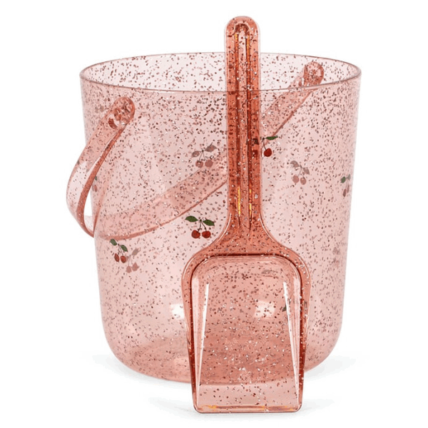 Ensemble seau et pelle de plage à paillettes - Cherry – Image 2