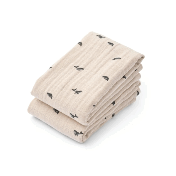 Lot de 2 langes Lewis - Mini Whale/Sandy