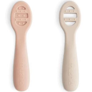 First feeding baby spoon - Blush & Shifting Sand
