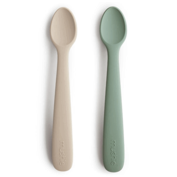 Lot de 2 cuillères bébé en silicone - Cambridge Blue & Shifting Sand