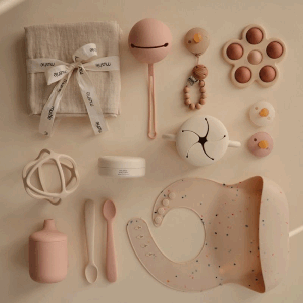 Lot de 2 cuillères bébé en silicone - Blush & Shifting Sand – Image 2
