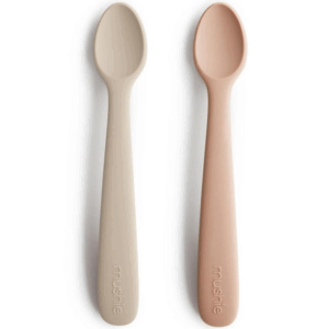 Lot de 2 cuillères bébé en silicone - Blush & Shifting Sand